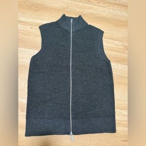 COS Men's Charcoal Zip-Up Sweater Vest